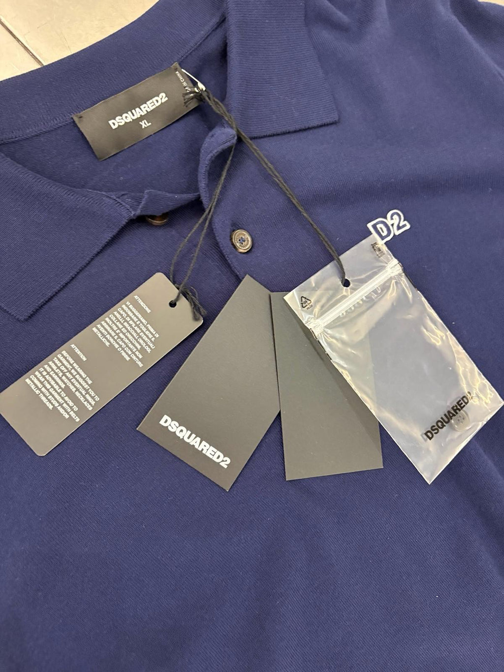 Dsquared2 D2 Cotton Polo – Navy
