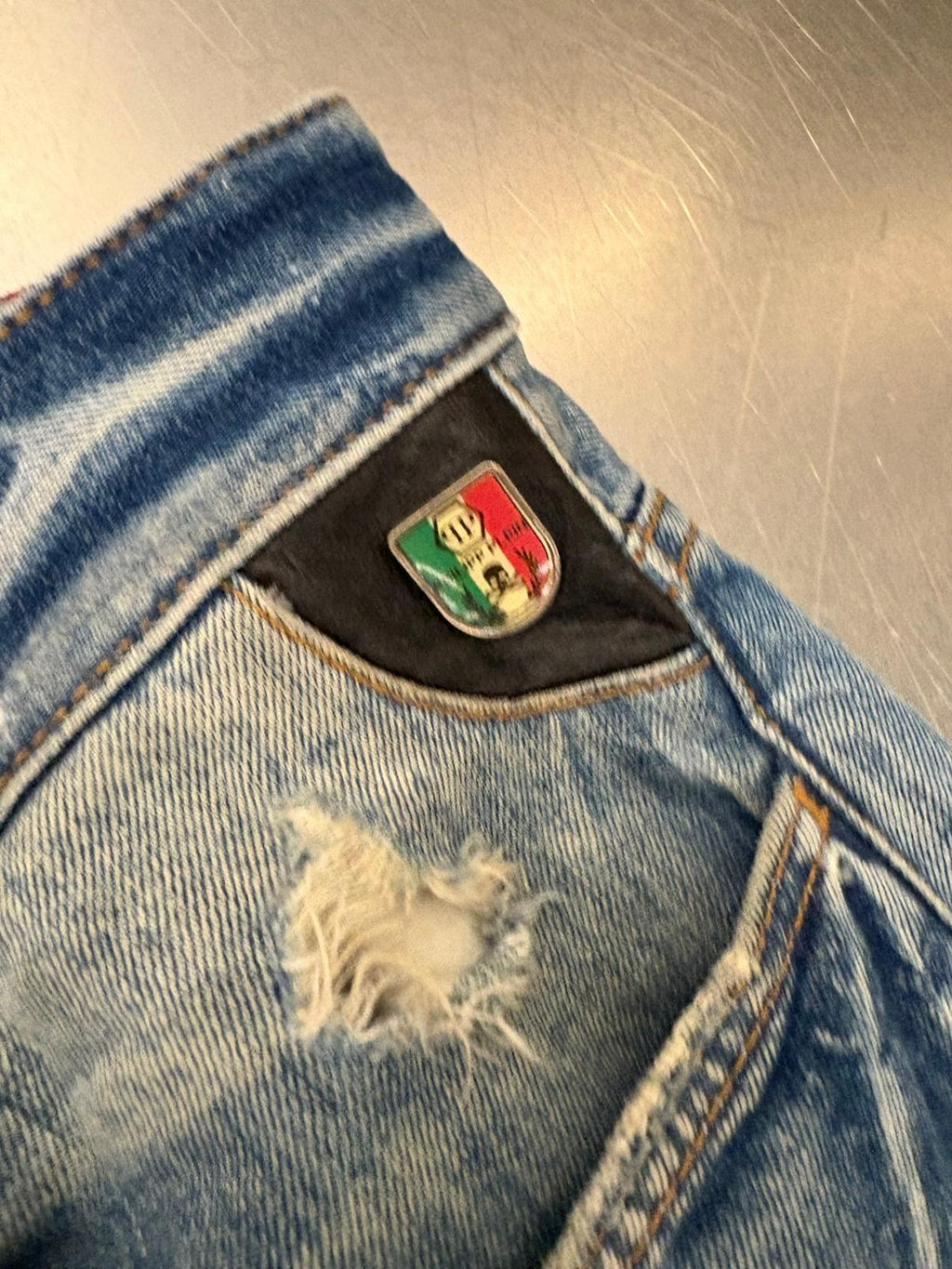 Philipp Plein Illegal Fight Club Straight Cut Jeans – Blue