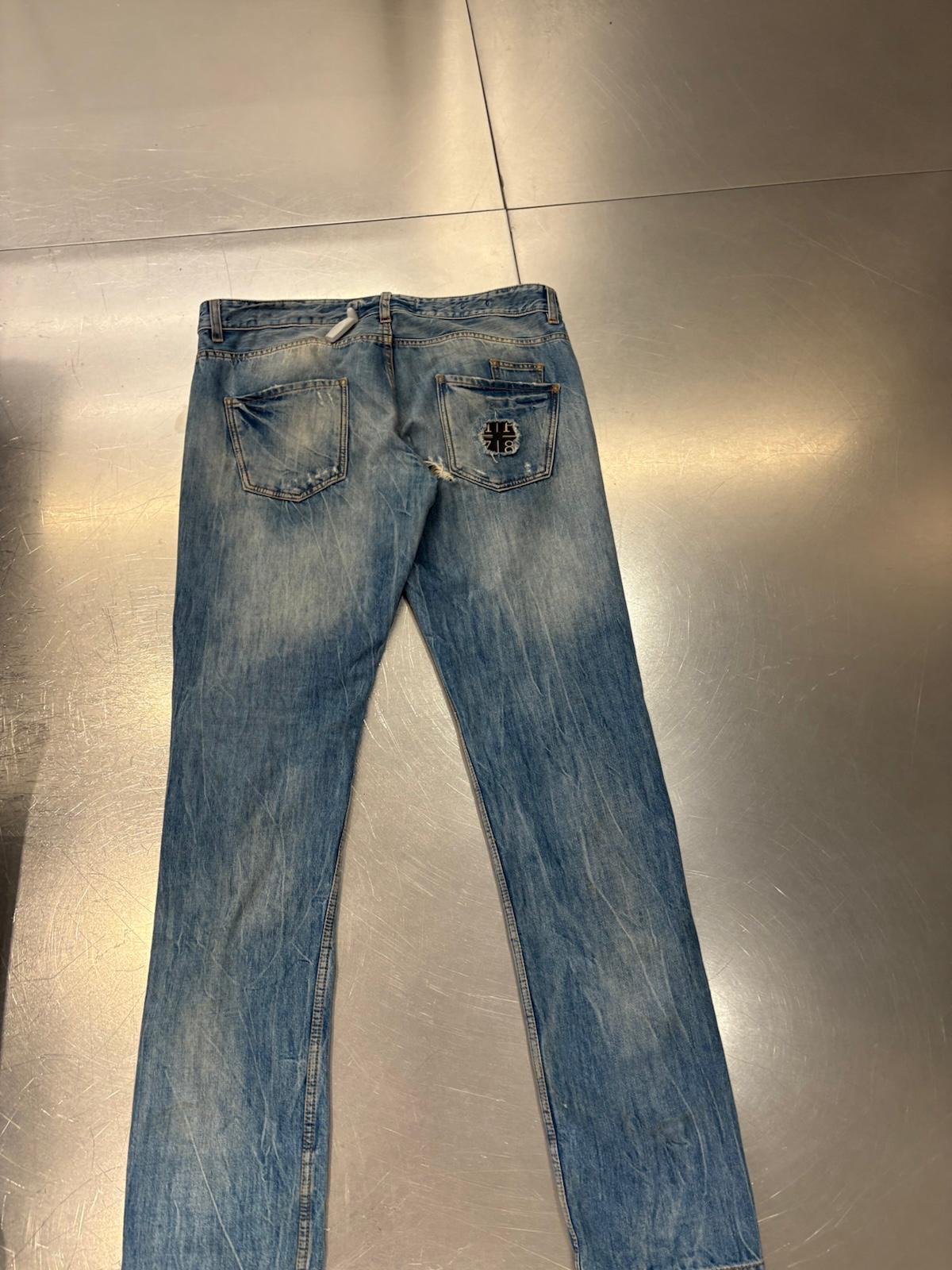 Philipp Plein Illegal Fight Club Straight Cut Jeans – Blue